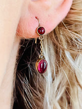 Load image into Gallery viewer, Gold and Garnet Earrings