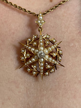 Load image into Gallery viewer, Antique Victorian Diamond and Pearl Star Pendant