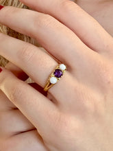 Load image into Gallery viewer, 1977 Vintage Opal, Amethyst and Diamond 18ct Gold Ring