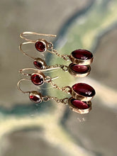 Load image into Gallery viewer, Gold and Garnet Earrings