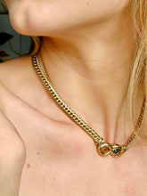 Load image into Gallery viewer, Gold Italian Chain with Sapphire