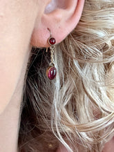 Load image into Gallery viewer, Gold and Garnet Earrings