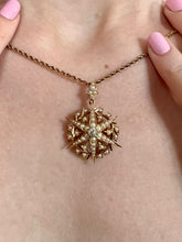 Load image into Gallery viewer, Antique Victorian Diamond and Pearl Star Pendant