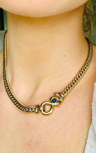 Load image into Gallery viewer, Gold Italian Chain with Sapphire
