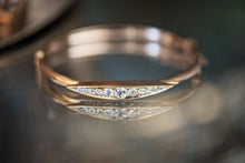 Load image into Gallery viewer, Antique Victorian Diamond and 15ct Gold Bangle Bracelet