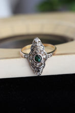 Load image into Gallery viewer, Art Deco Emerald and Diamond 18ct Ring