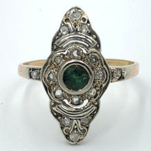 Load image into Gallery viewer, Art Deco Emerald and Diamond 18ct Ring