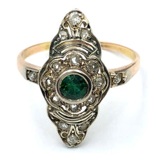 Load image into Gallery viewer, Art Deco Emerald and Diamond 18ct Ring