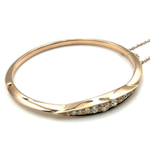 Load image into Gallery viewer, Antique Victorian Diamond and 15ct Gold Bangle Bracelet