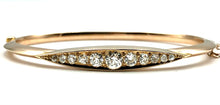 Load image into Gallery viewer, Antique Victorian Diamond and 15ct Gold Bangle Bracelet