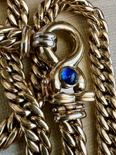 Load image into Gallery viewer, Gold Italian Chain with Sapphire