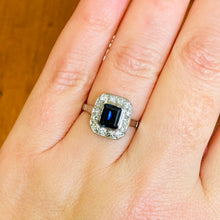 Load image into Gallery viewer, Vintage Art Deco Sapphire Diamond 18ct Ring