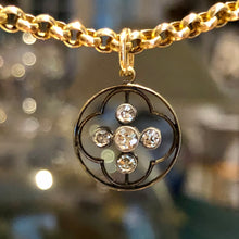 Load image into Gallery viewer, Antique Victorian Blackened Gold and Diamond Pendant