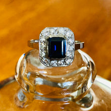 Load image into Gallery viewer, Vintage Art Deco Sapphire Diamond 18ct Ring