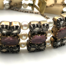 Load image into Gallery viewer, Georgian Diamond and Ruby Bracelet