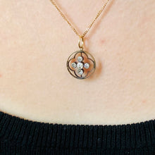 Load image into Gallery viewer, Antique Victorian Blackened Gold and Diamond Pendant