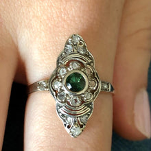 Load image into Gallery viewer, Art Deco Emerald and Diamond 18ct Ring