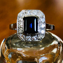 Load image into Gallery viewer, Vintage Art Deco Sapphire Diamond 18ct Ring