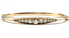 Load image into Gallery viewer, Antique Victorian Diamond and 15ct Gold Bangle Bracelet
