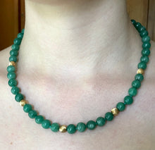 Load image into Gallery viewer, Vintage Aventurine 14ct Gold Necklace