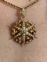 Load image into Gallery viewer, Antique Victorian Diamond and Pearl Star Pendant
