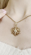 Load and play video in Gallery viewer, Antique Victorian Diamond and Pearl Star Pendant
