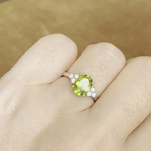 Load and play video in Gallery viewer, White Gold Peridot and Diamond Ring
