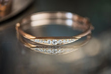 Load image into Gallery viewer, Antique Victorian Diamond and 15ct Gold Bangle Bracelet
