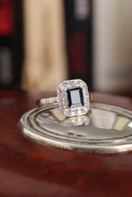 Load image into Gallery viewer, Vintage Art Deco Sapphire Diamond 18ct Ring
