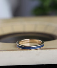 Load image into Gallery viewer, Gold and Blue Enamel Ring
