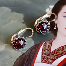 Load image into Gallery viewer, Bohemian Garnet Earrings from Prague
