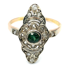 Load image into Gallery viewer, Art Deco Emerald and Diamond 18ct Ring
