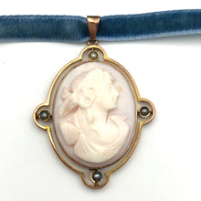 Load image into Gallery viewer, Antique Edwardian Rose Gold Cameo Pendant
