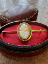 Load image into Gallery viewer, Edwardian Era Gold and Cameo Pin Brooch
