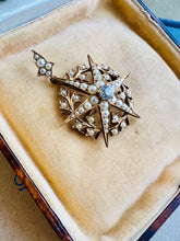 Load image into Gallery viewer, Antique Victorian Diamond and Pearl Star Pendant
