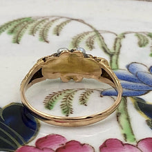 Load image into Gallery viewer, Antique Sapphire and Seed Pearl Ring, dated 1869
