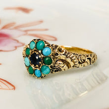 Load image into Gallery viewer, Antique Georgian Sapphire and Turquoise Ring
