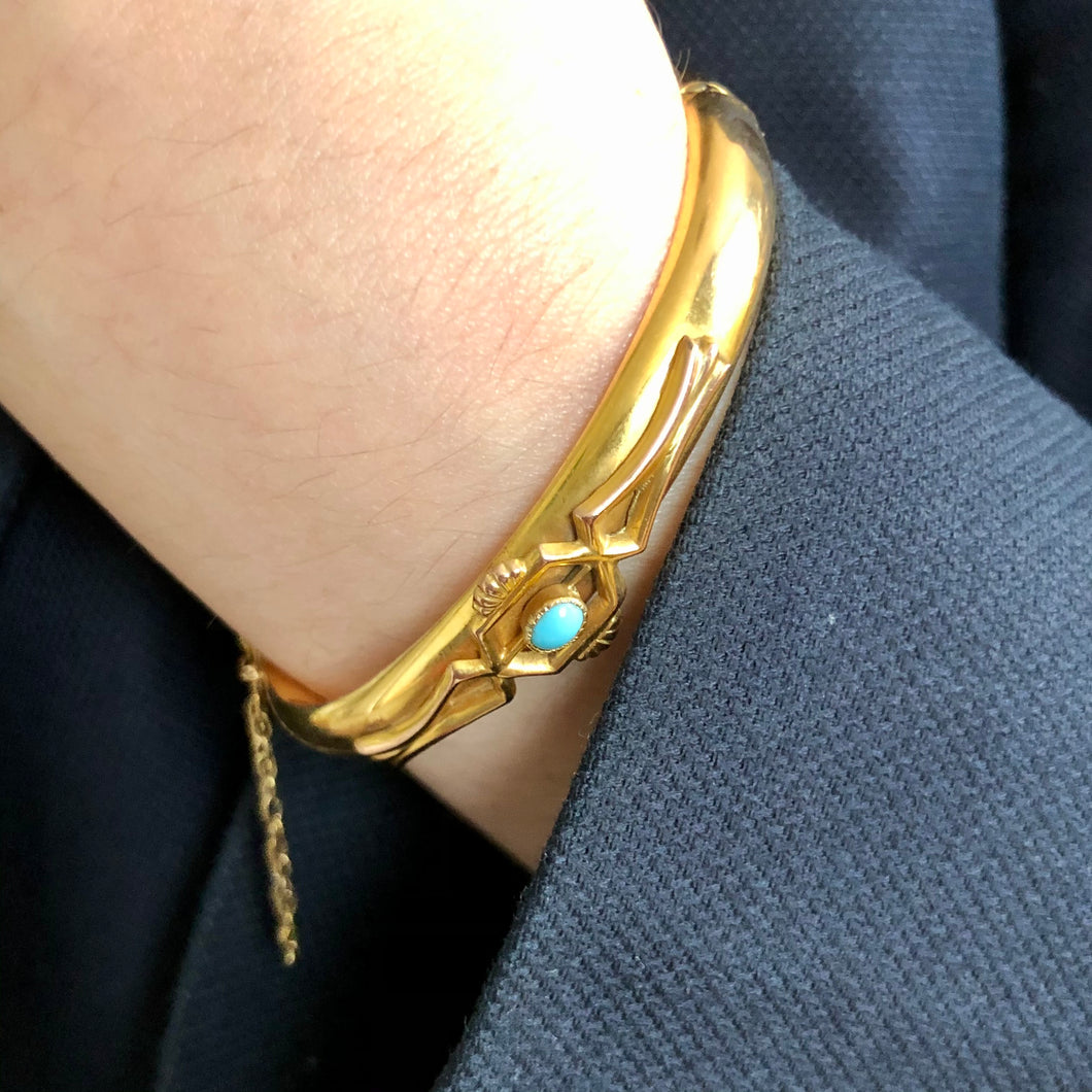 Antique Victorian 15ct Gold and Turquoise Bracelet