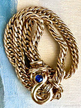 Load image into Gallery viewer, Gold Italian Chain with Sapphire
