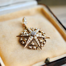 Load image into Gallery viewer, Antique Victorian Diamond and Pearl Star Pendant
