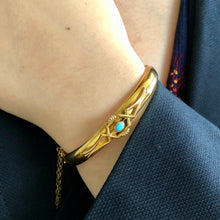 Load image into Gallery viewer, Antique Victorian 15ct Gold and Turquoise Bracelet
