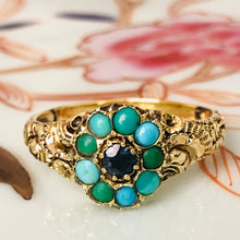 Load image into Gallery viewer, Antique Georgian Sapphire and Turquoise Ring
