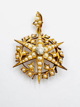 Load image into Gallery viewer, Antique Victorian Diamond and Pearl Star Pendant
