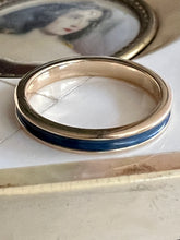 Load image into Gallery viewer, Gold and Blue Enamel Ring
