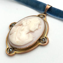 Load image into Gallery viewer, Antique Edwardian Rose Gold Cameo Pendant
