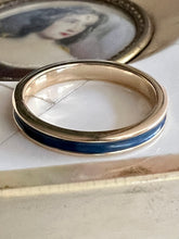 Load image into Gallery viewer, Gold and Blue Enamel Ring
