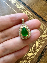 Load image into Gallery viewer, Vintage Art Deco Emerald and Diamond Pendant
