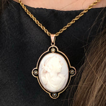 Load image into Gallery viewer, Antique Edwardian Rose Gold Cameo Pendant
