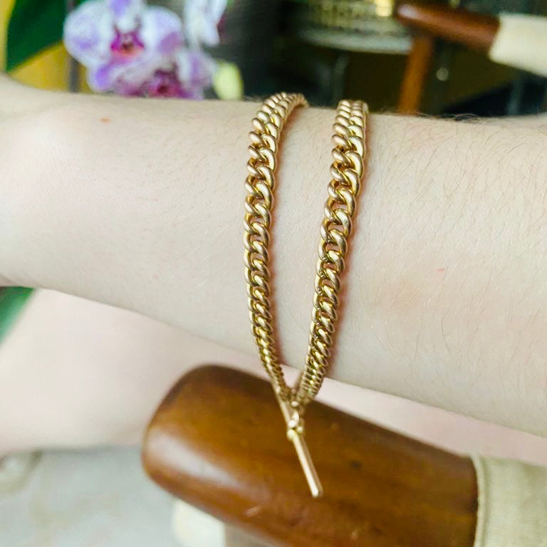 Antique Gold Fob Chain (Watch Chain) Bracelet or Necklace