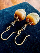 Load image into Gallery viewer, Victorian 18ct Gold Banded Agate Sardonyx Earrings
